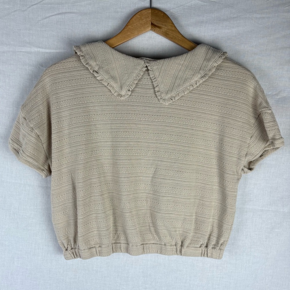 Madewell Ruffle-Collared Crop Top M - Picture 4 of 4